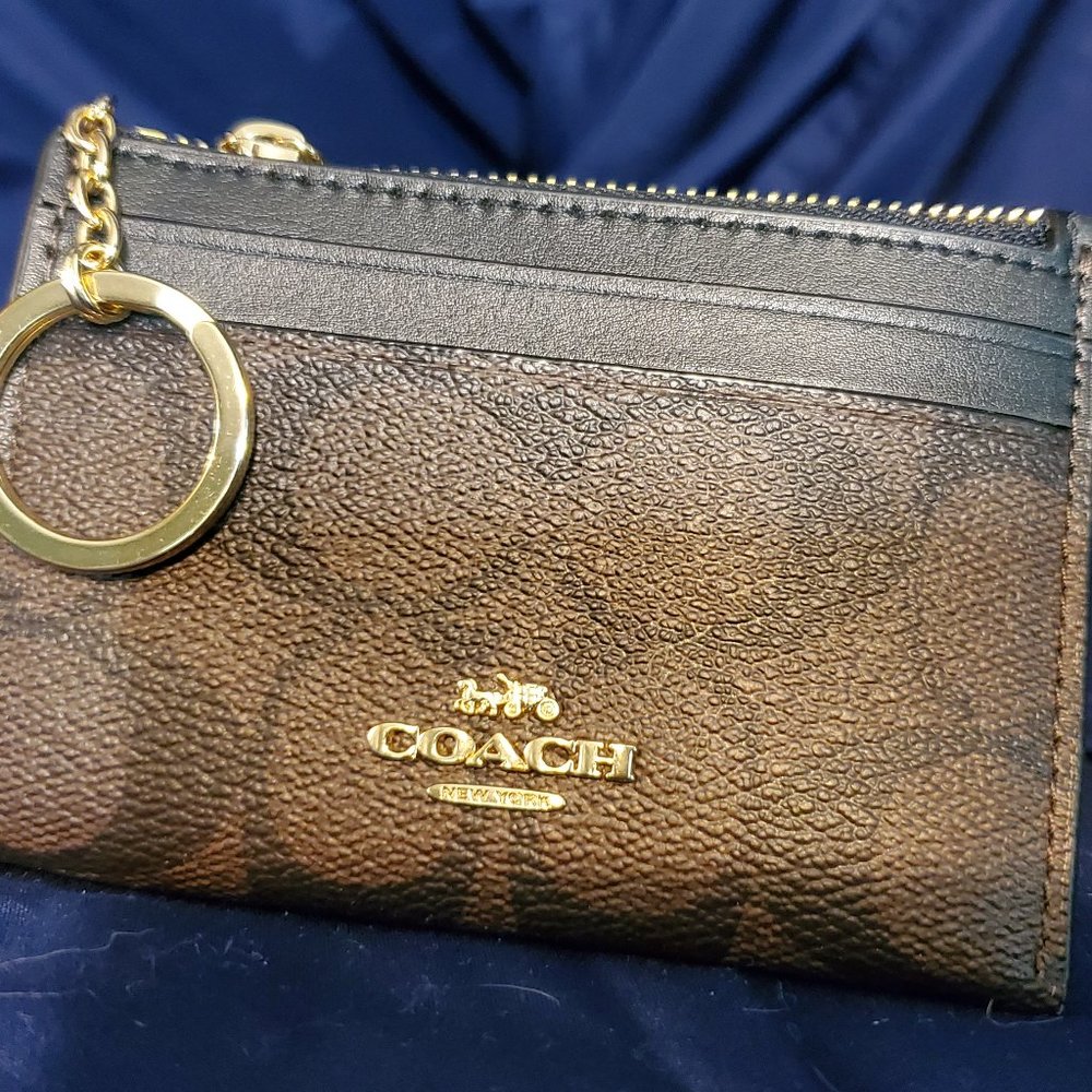 COACH Mini Skinny Id Case In Signature Canvas